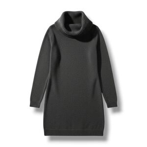 H&M Basic women's gray turtleneck long sleeves sweater dress medium